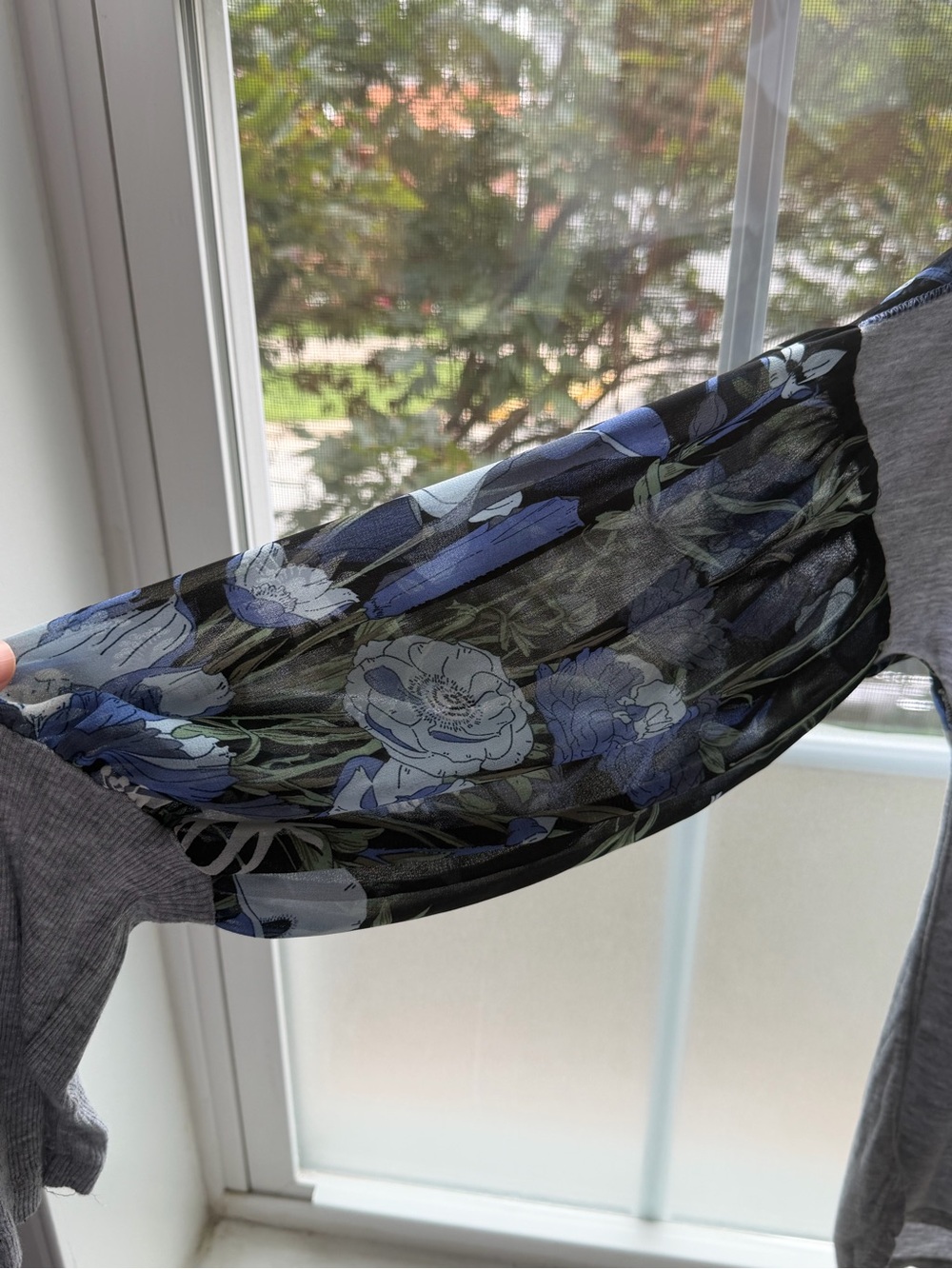 Floral Sheer Shirt - Blue Floral